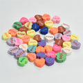 Heart Clay Beads 10mm Pink LOVE Letters Polymer 100pcs 6