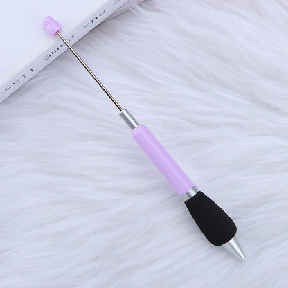 Beadable Ballpoint Pen Comfortable Grip Sponge Sheath Black Ink 1.0mm 17