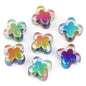 UV Heart Clover Circle Acrylic Beads 14-15.5x21mm Iridescent 30pcs 7