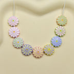 Daisy Metal Beads 13mm Baking Painted Zinc Alloy 20pcs 3
