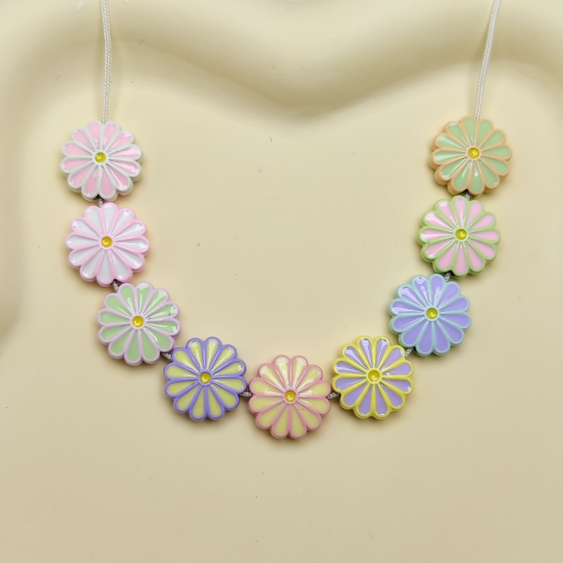 Daisy Metal Beads 13mm Baking Painted Zinc Alloy 20pcs 3