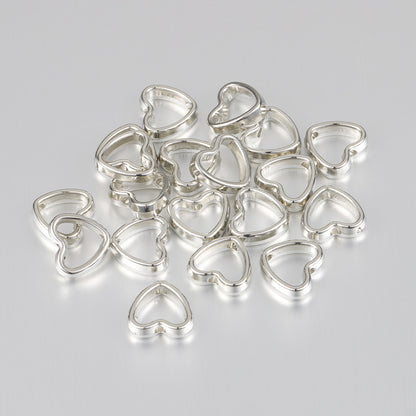 Hollow Heart Acrylic Beads 11x12mm CCB Plastic Mixed Colors 100pcs 7