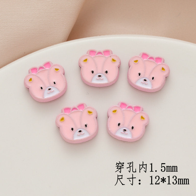 Cartoon Character Metal Beads Painted Enamel Alloy 10pcs 9