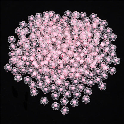 Transparent Frosted Flower Acrylic Beads 12mm Soft Pastel 100pcs 7