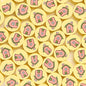 Flat Round Clay Beads 9mm Yellow with Pink House Pattern 100pcs 6