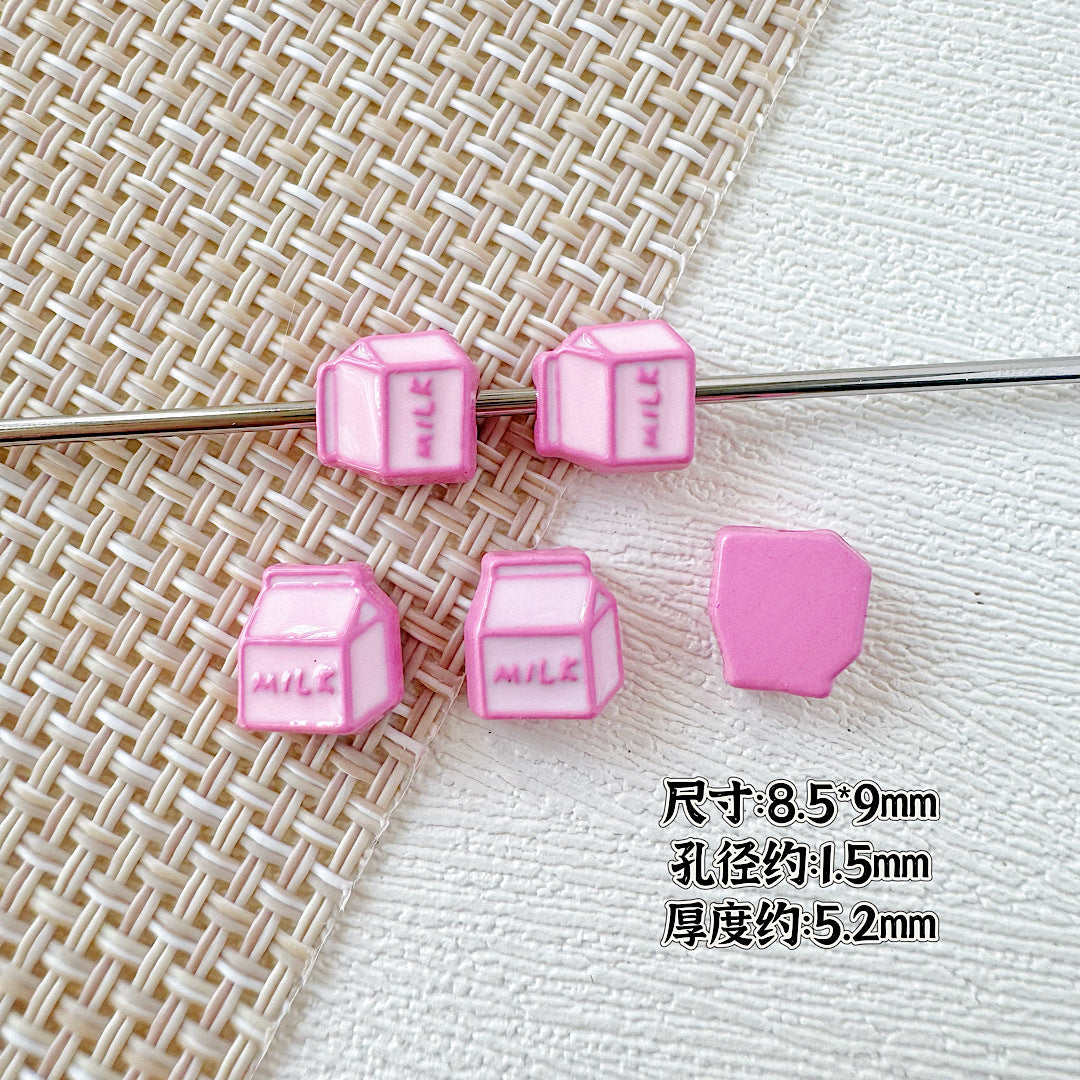 Camera Milk Carton Painted Metal Beads Glossy Enamel 20pcs 21