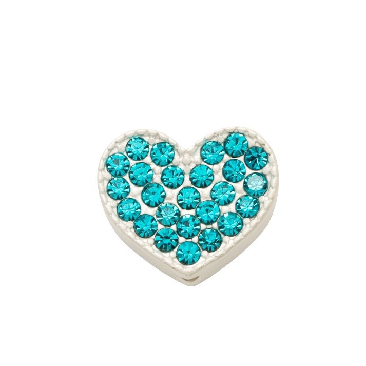 Heart Rhinestone Beads 15mm Zinc Alloy Colorful 10pcs 5