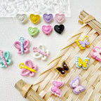 Butterfly Painted Metal Beads Decorative Alloy 10pcs 4