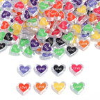 Heart Acrylic Beads 20mm White Transparent Love Horizontal Hole 20pcs 5