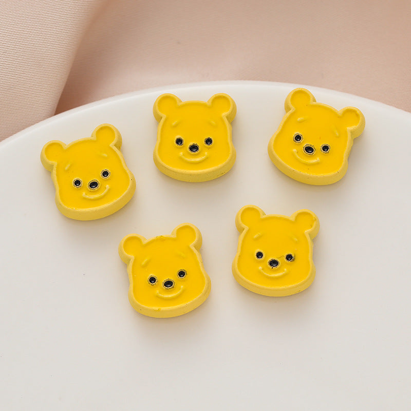 Cartoon Character Metal Beads Painted Enamel Alloy 10pcs 2