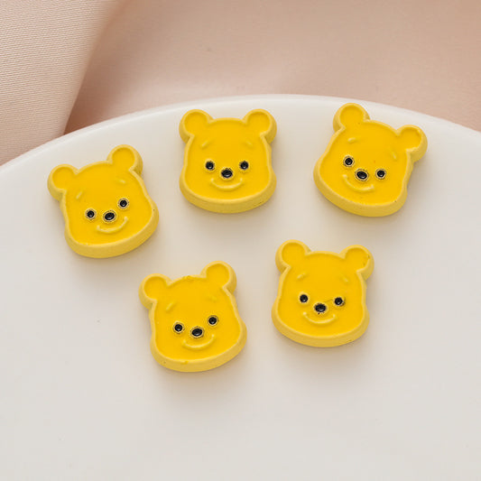 Cartoon Character Metal Beads Painted Enamel Alloy 10pcs 2