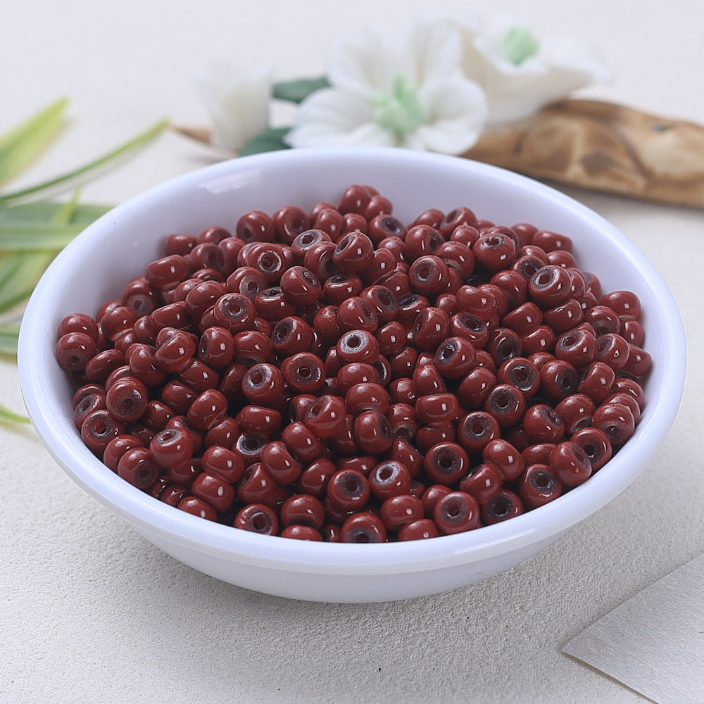 Glass Donut Spacer Beads 4mm Solid Color 200pcs 10