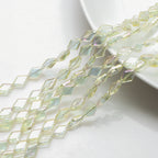 Electroplated Rhombus Glass Beads 11mm Transparent Mixed Colors 20pcs 6