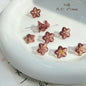 Lampwork Glass Beads Lily Flower 8mm 13mm Gilded Details 8pcs 12