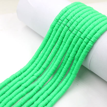 Flat Clay Beads 6mm Solid Color Polymer Spacer Discs 10strands 37