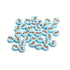 Christmas Flat Clay Beads 10mm Festive Icons Mixed Colors 100pcs 5
