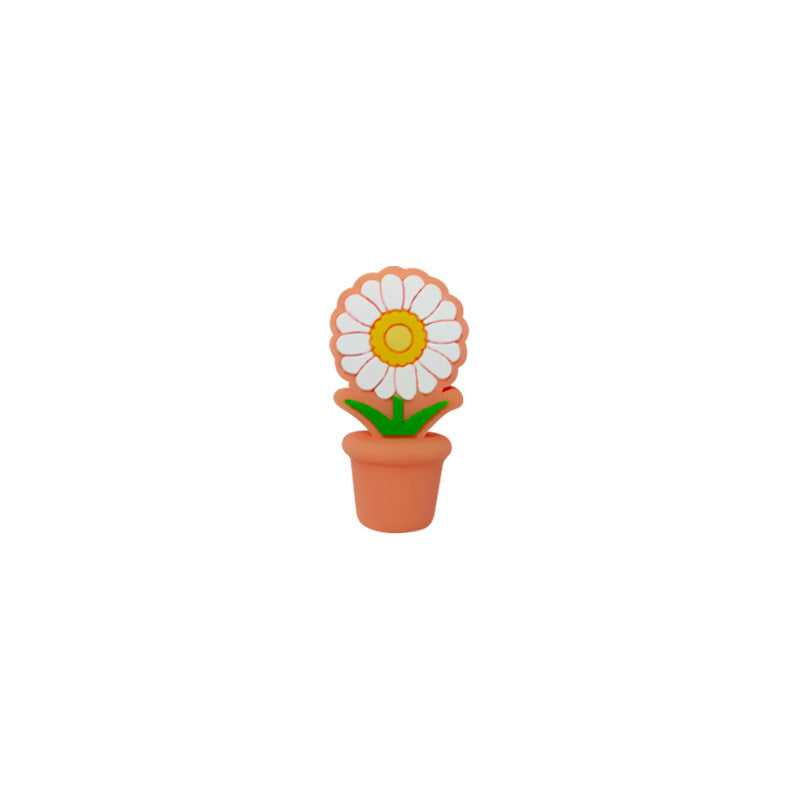 Silicone 3D Focal Beads Potted Daisy Holding Pot 20pcs 11