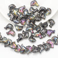 Plating 3D Dolphin Glass Beads 11x16mm Iridescent Colors 30pcs 6