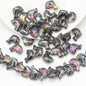 Plating 3D Dolphin Glass Beads 11x16mm Iridescent Colors 30pcs 6