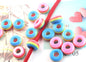 Resin Donut Spacer Beads 14mm Colorful 500pcs 16