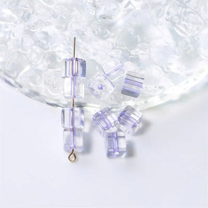 Acrylic Square Acrylic Beads 8mm Pastel Filled Core Glossy 60pcs 13