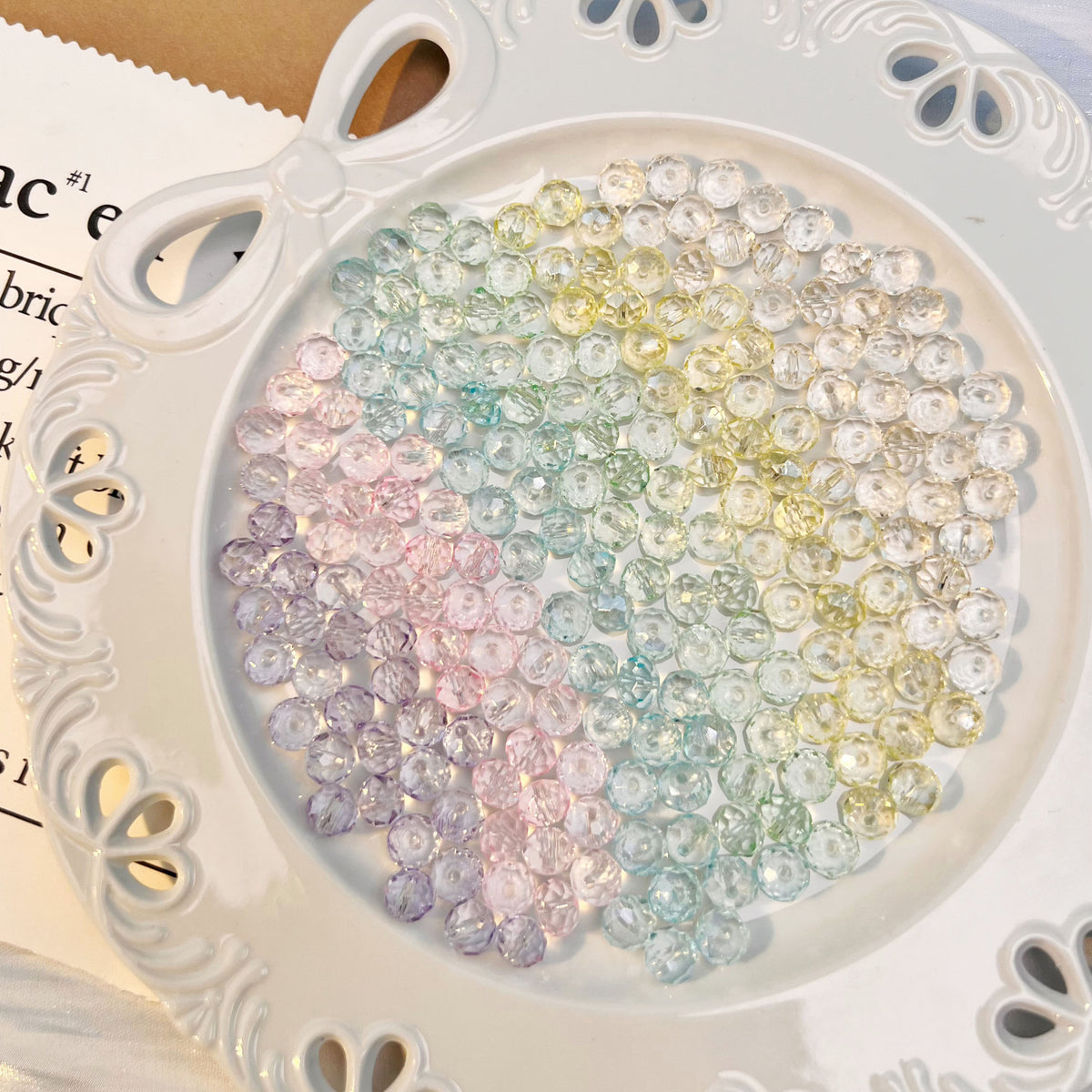 Electroplated Transparent Diamond Glass Beads 6mm 8mm 60pcs 3