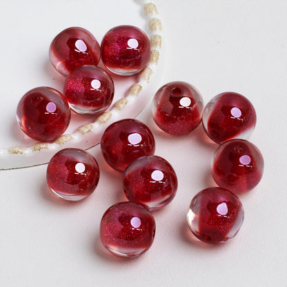 Shimmer Crystal Resin Beads 12mm Round Glossy Mixed Colors 40pcs 7