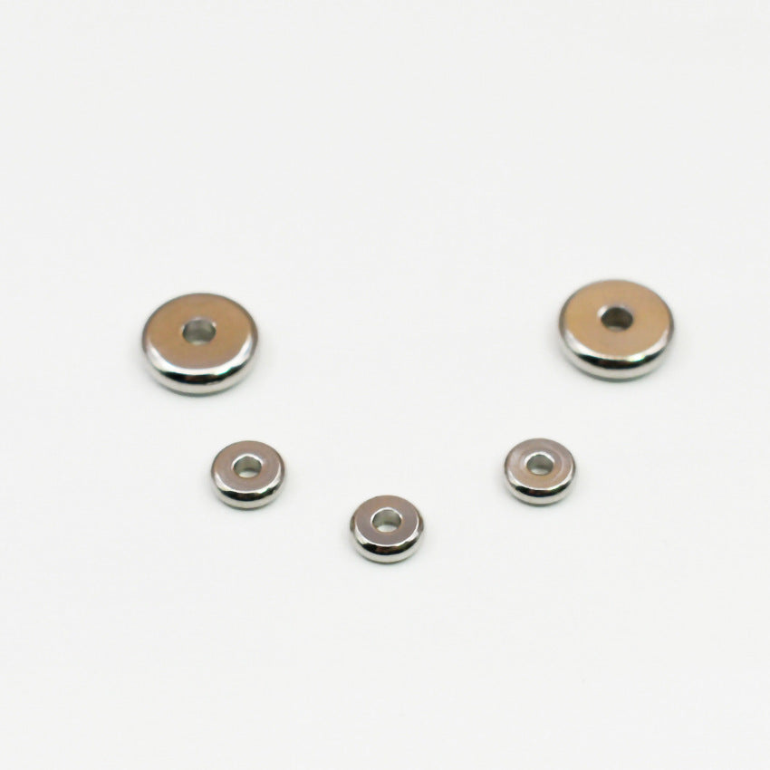 Stainless Steel Flat Spacer Beads 3-12mm Polished Smooth 100pcs 3