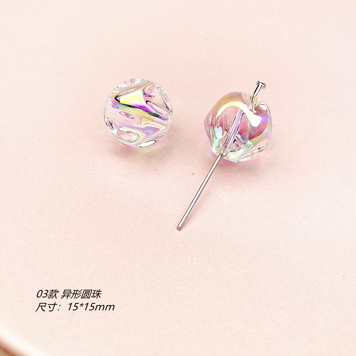 Transparent Bow Series Acrylic Beads AB Colored Plating 7
