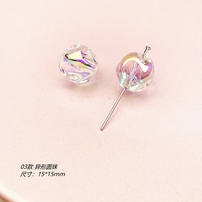 Transparent Bow Series Acrylic Beads AB Colored Plating 7