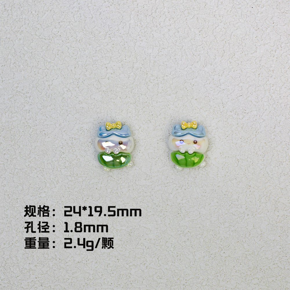 Plating Chiikawa Series Resin Beads Glossy Pastel Colors 20pcs 7