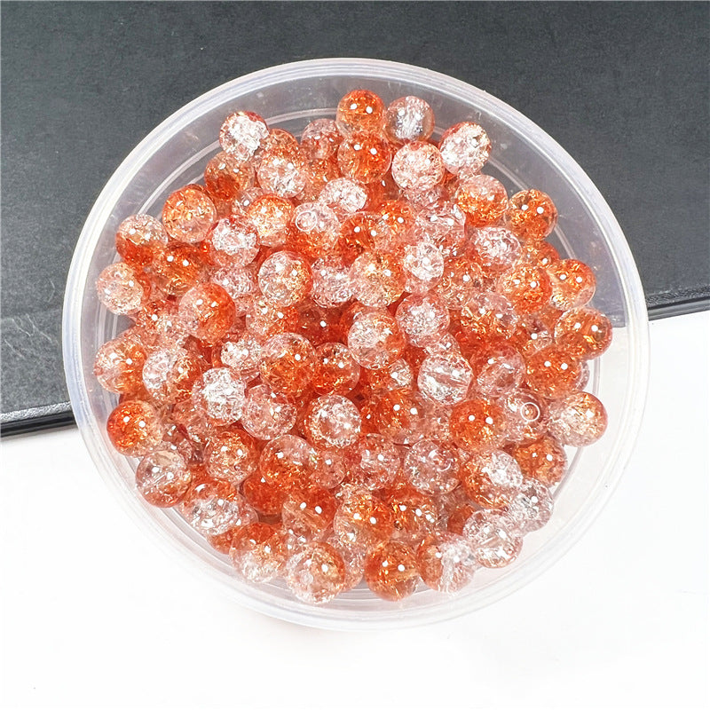 Crackle Flower Glass Beads 8mm Soft Purple Blue Gradient 3 Strands 9