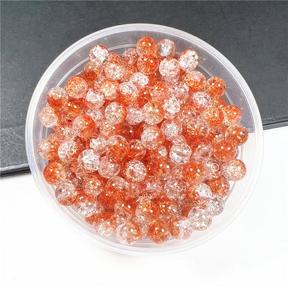 Crackle Flower Glass Beads 8mm Soft Purple Blue Gradient 3 Strands 9