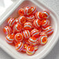 UV Plating Striped Resin Beads 11mm Glossy Round 20pcs 10