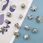 Christmas Series Large Hole Metal Beads Silver Tone Zinc Alloy 1pc 2