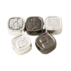 Square Metal Beads 10mm Kilam Auspicious Cloud Pattern 50pcs 2