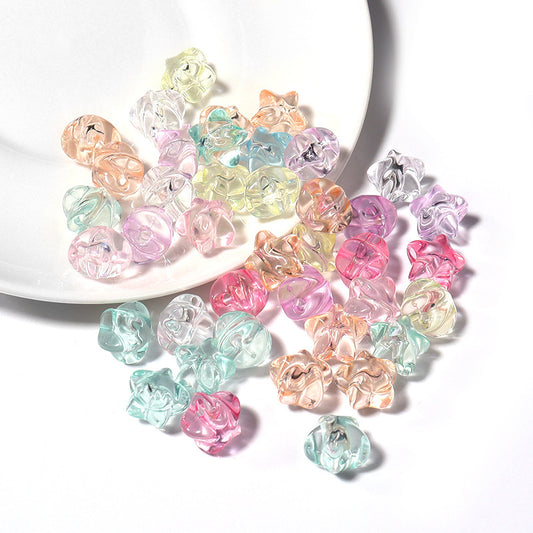 Transparent Star Acrylic Beads 11mm Pastel Colors 50pcs 2