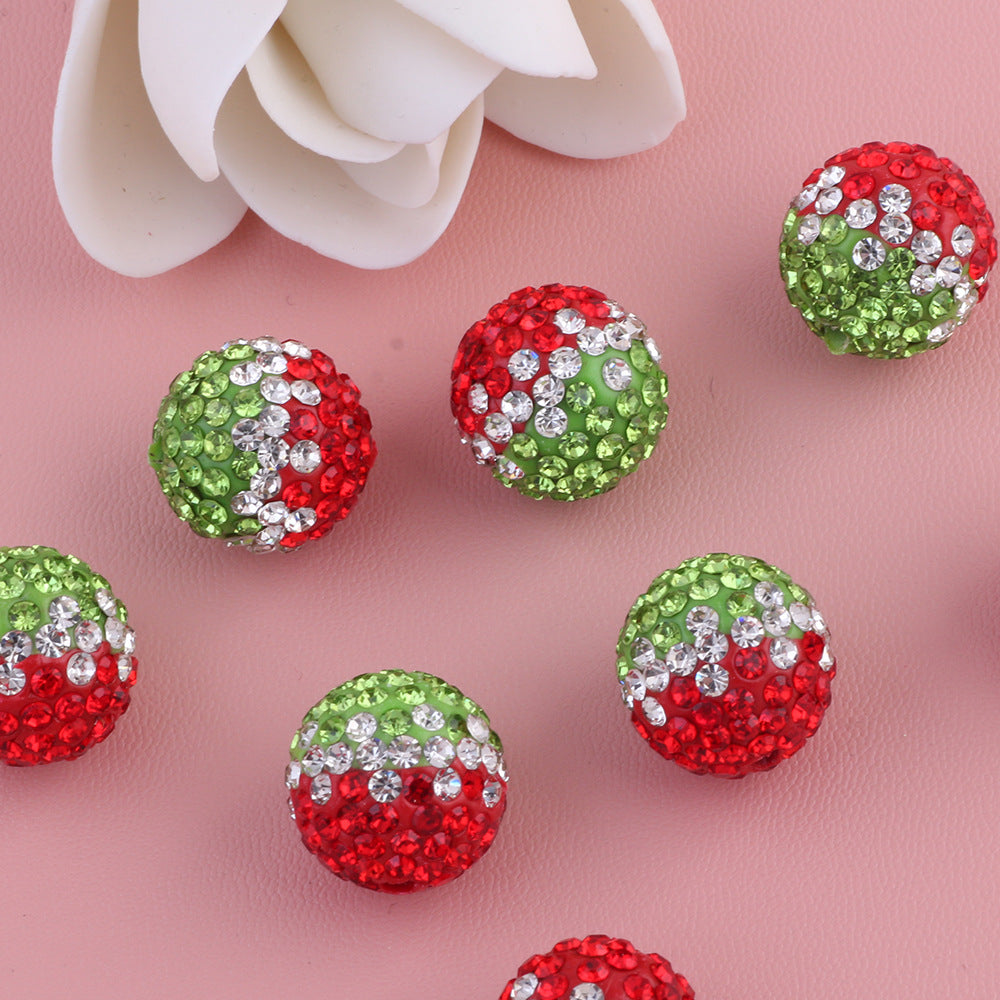 Full Rhinestone Ball Rhinestone Beads 16mm Watermelon Polymer Clay 10pcs 3