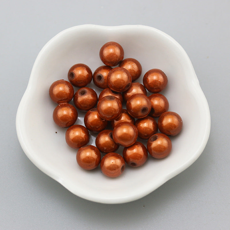 Glossy Metallic Round Acrylic Beads 10mm Colorful Assorted 50pcs 17