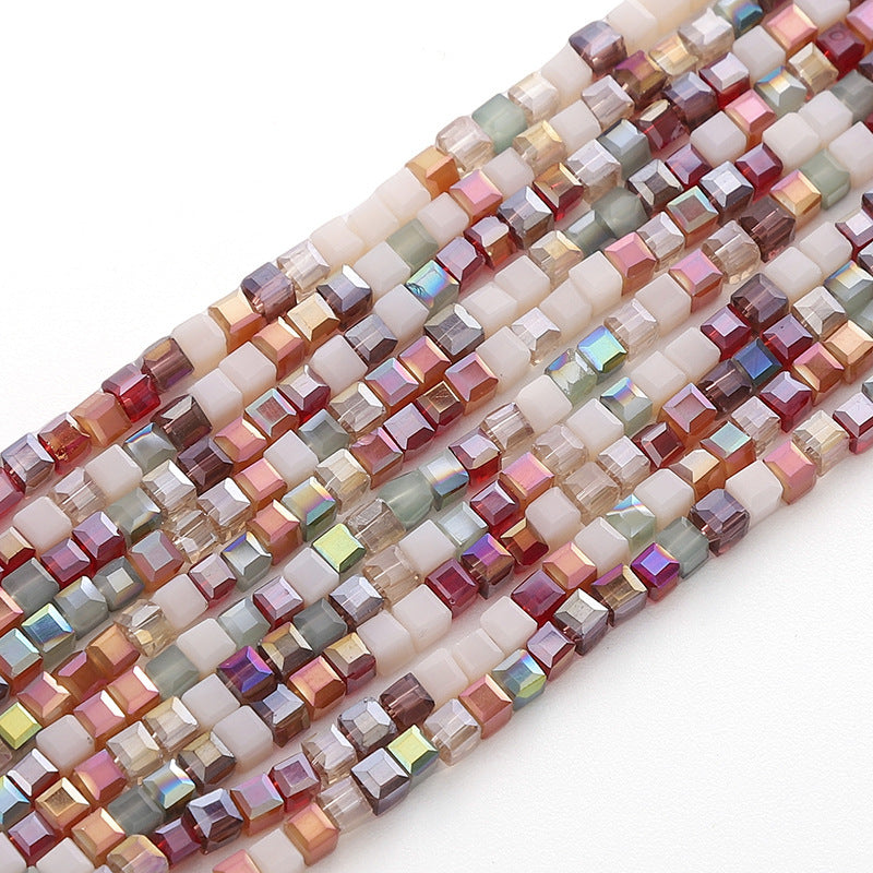 Colorful Faceted Square Seed Glass Beads 2mm 360pcs 15
