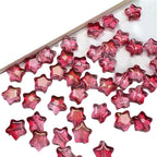 Small Star Czech Glass Beads 8mm Translucent Gold Flecked 50pcs 2