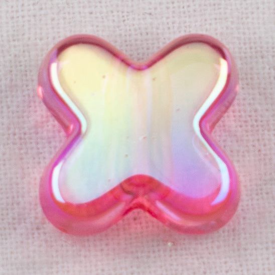 Transparent Clover Acrylic Beads 15x18mm AB Plating Colored 100pcs 6