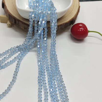 Seed Diamond Glass Beads 4mm Transparent Pastel Colors 10Strands 12