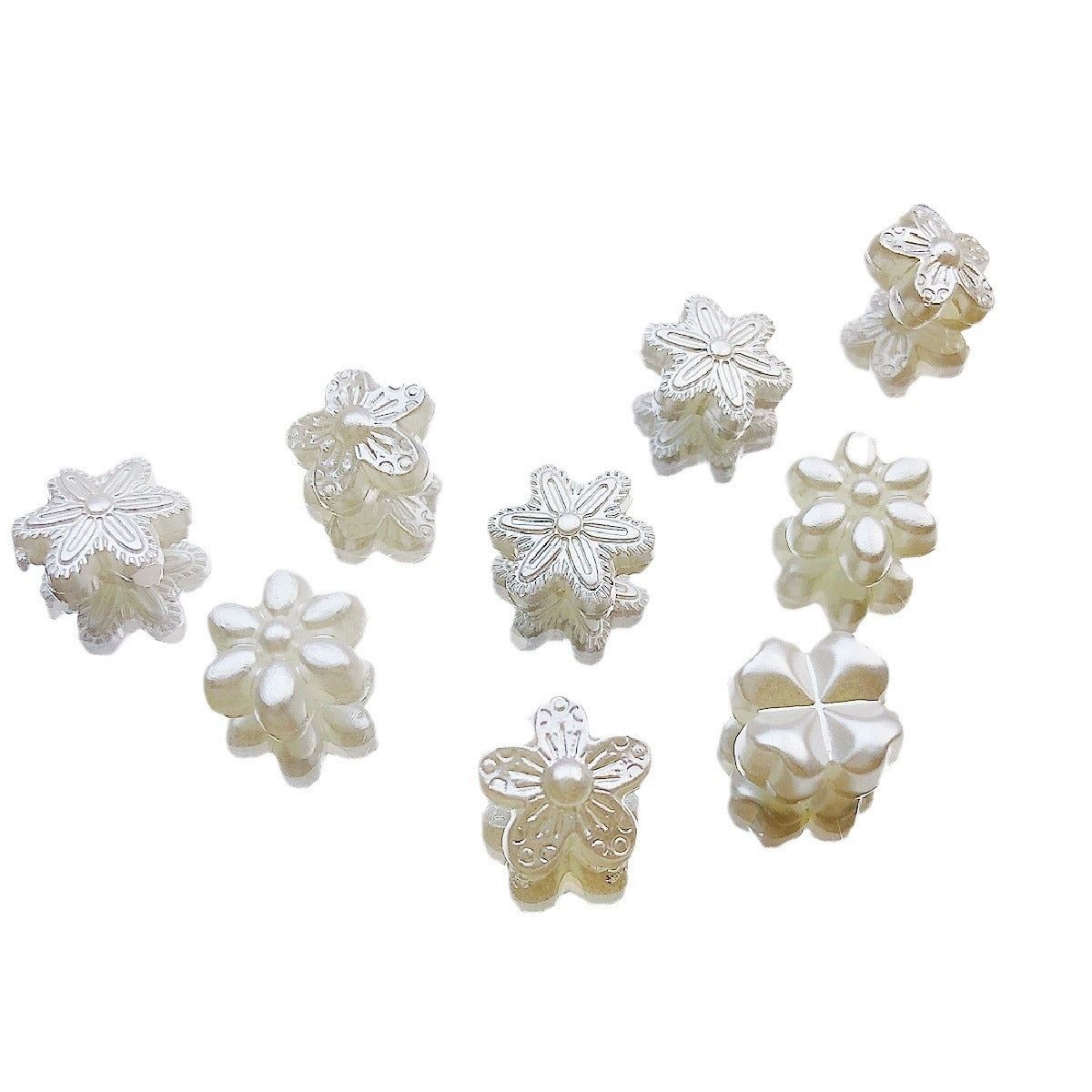 Pearl Flower Acrylic Beads 10-11mm Japanese Imitation 20pcs 5