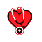 Silicone Focal Beads Nurse Heart With Stethoscope Design 10pcs 6
