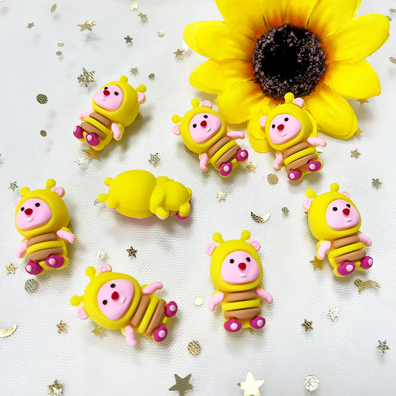 Silicone 3D Focal Beads Cartoon Bee Loop Design 20pcs 4