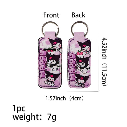 Neoprene Chapstick Holder Keychain Sanri Pattern Kawaii Animal 3pcs 10