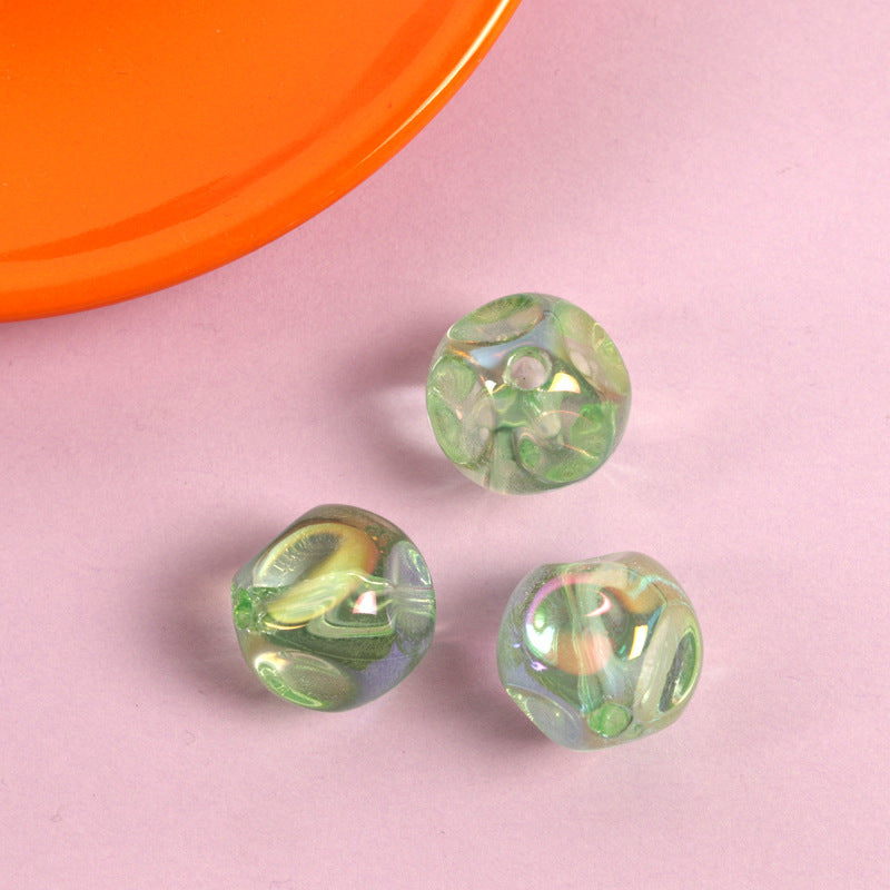 Transparent Fig Shaped Acrylic Beads 16mm UV Plating 100pcs 3
