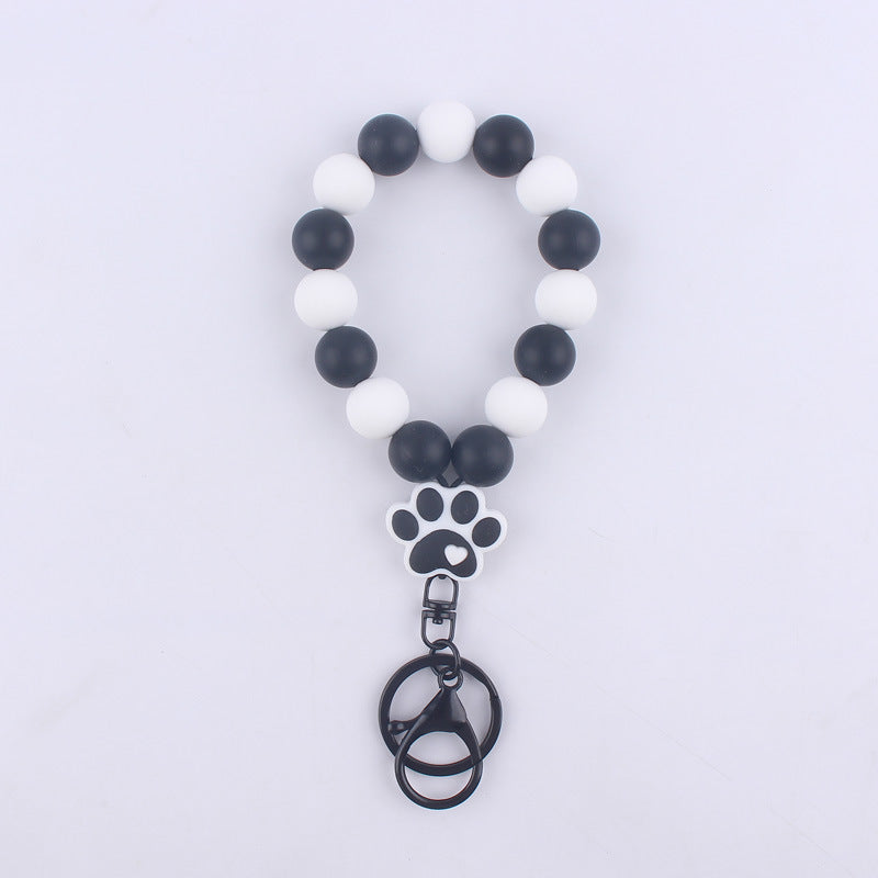 Silicone Dog Claw Bead Wristlet Keychain Pet Lover Charm 6