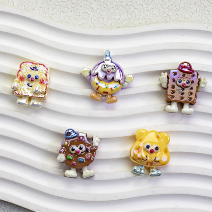 Plating Personified Food Resin Beads Glossy Mixed Colors 20pcs 11